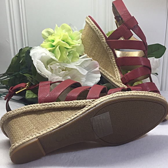 Chaps Red Espadrilles Wedge Sandal - Picture 4 of 4